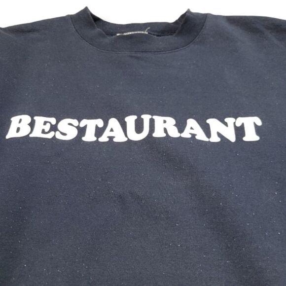 Burgerlords Bestaurant Sweatshirt Size Medium Champion Authentic Sweater Blue - Picture 4 of 7
